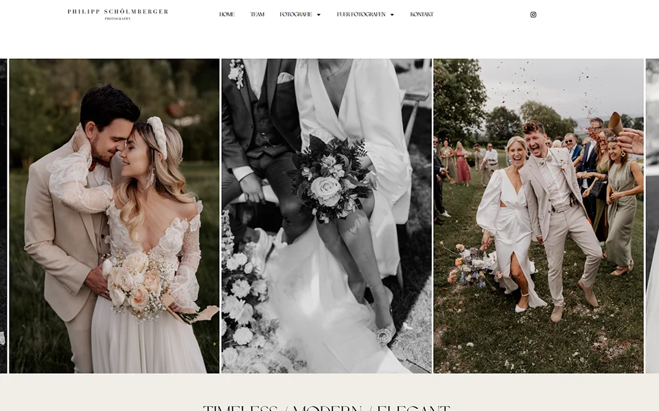 Hochzeitsfotograf Schölmberger – Vorschau der bestehenden Website